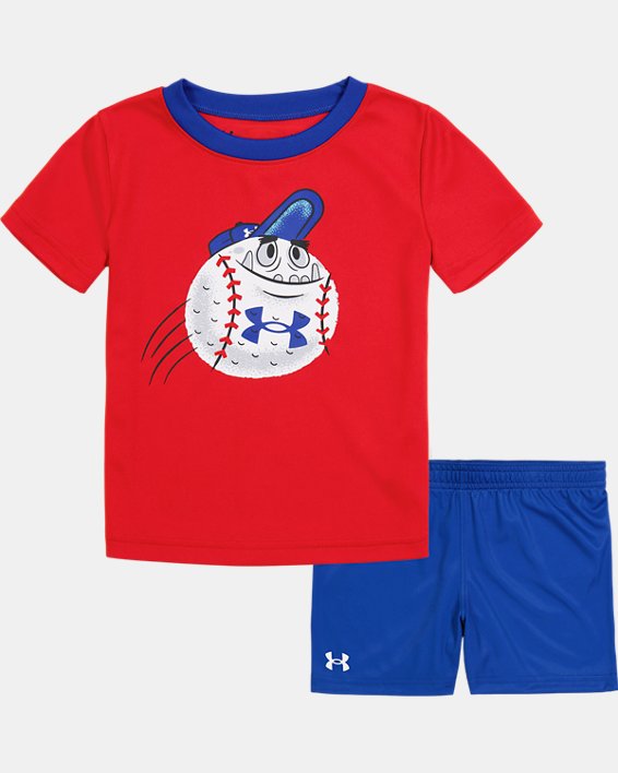 Boys' Toddler UA Monster Baseball Shorts Set, Red, pdpMainDesktop image number 0